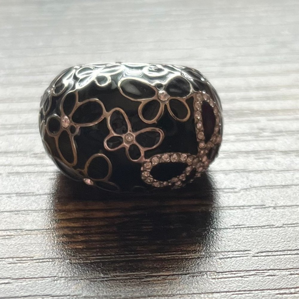 Coach Butterfly and Crystal Dome Ring
